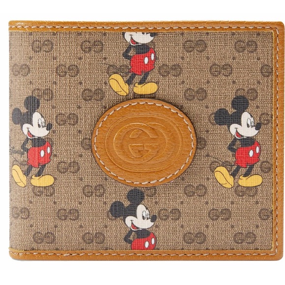 Gucci x Disney Wallet Mini GG Supreme Mickey Mouse Beige - Picture 7 of 9